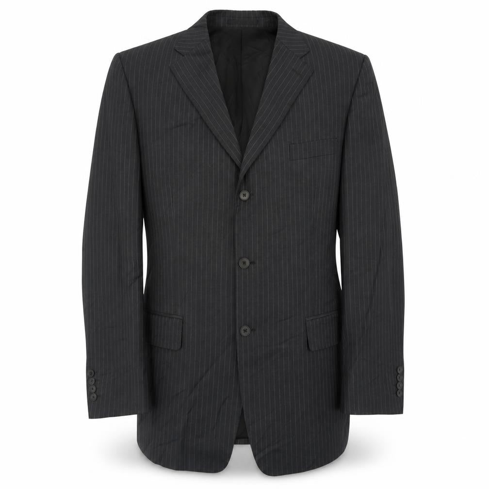 jaegar Mens Grey Striped Wool Jacket Suit Jacket Size 42