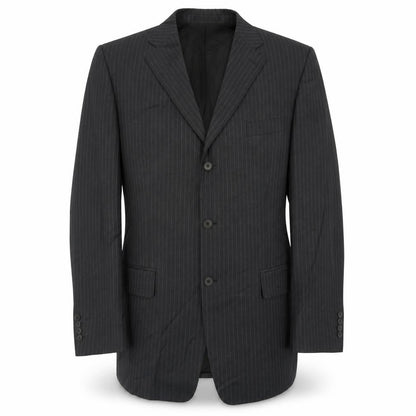 jaegar Mens Grey Striped Wool Jacket Suit Jacket Size 42