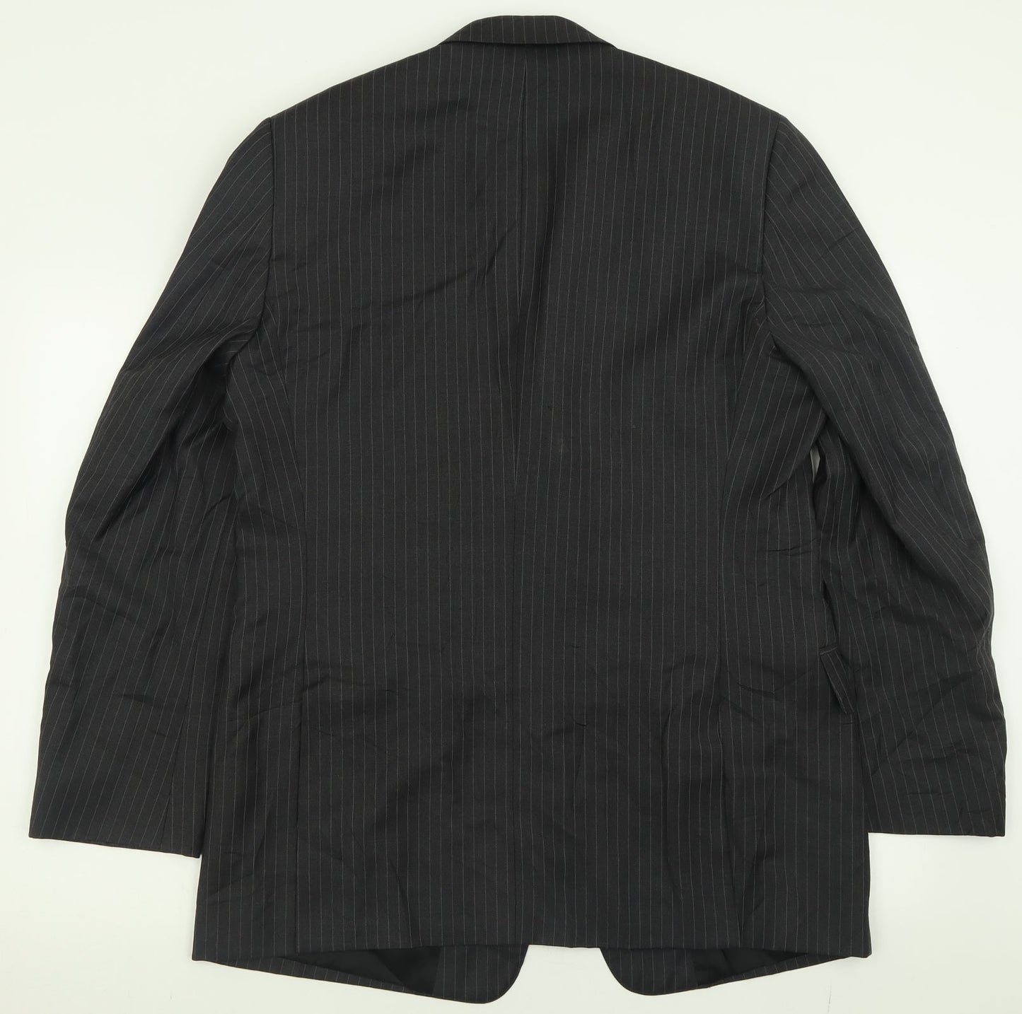 jaegar Mens Grey Striped Wool Jacket Suit Jacket Size 42