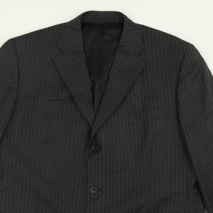 jaegar Mens Grey Striped Wool Jacket Suit Jacket Size 42