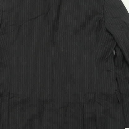 jaegar Mens Grey Striped Wool Jacket Suit Jacket Size 42