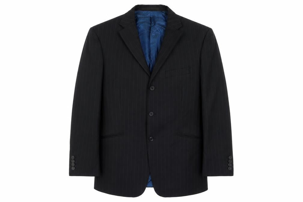 Marks & Spencer Mens Black Striped Wool Jacket Suit Jacket Size 42