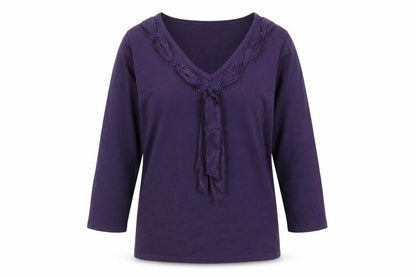 Just Elegance Womens Purple Scoop Neck  Viscose Pullover Jumper Size L