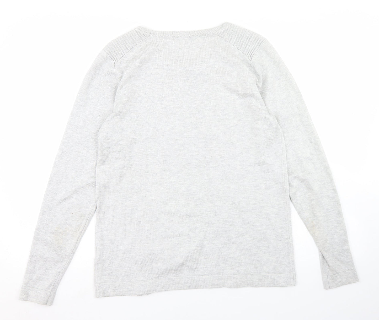 Tatown Womens Grey  Viscose Basic T-Shirt Size S Round Neck