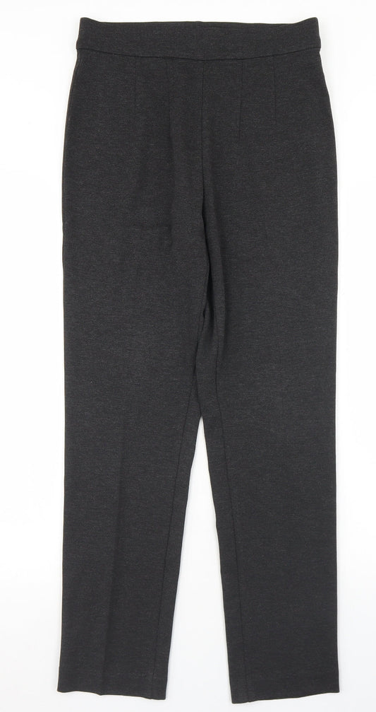 Marks and Spencer Womens Grey  Viscose Dress Pants Trousers Size 10 L28 in Regular
