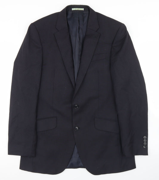 NEXT Mens Blue Striped Wool Jacket Blazer Size 38