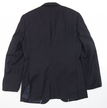 Next Mens Blue Striped Wool Jacket Blazer Size 38