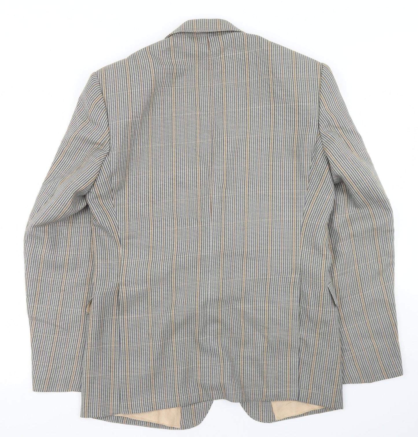Man International Mens Multicoloured Houndstooth Polyester Jacket Blazer Size 36