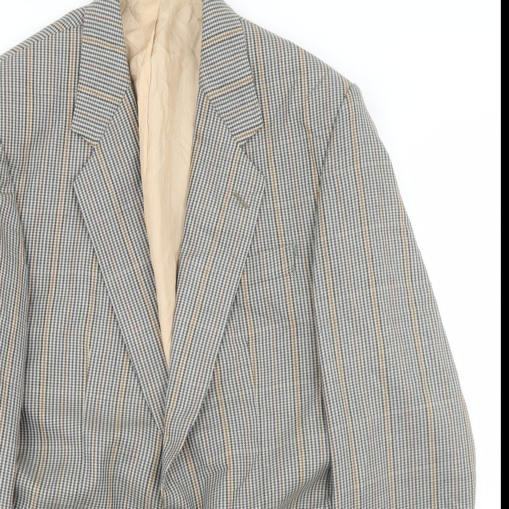 Man International Mens Multicoloured Houndstooth Polyester Jacket Blazer Size 36