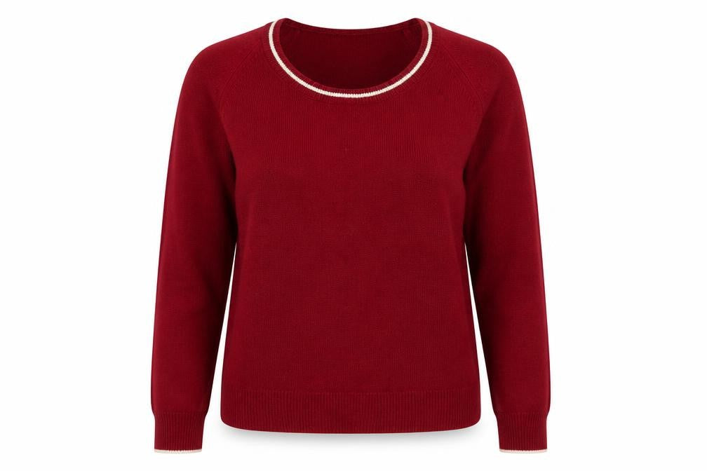 Yum Yum Womens Red Round Neck  Acrylic Pullover Jumper Size 6