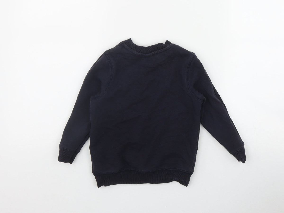 TU Boys Blue  Cotton Pullover Sweatshirt Size 3-4 Years  Pullover