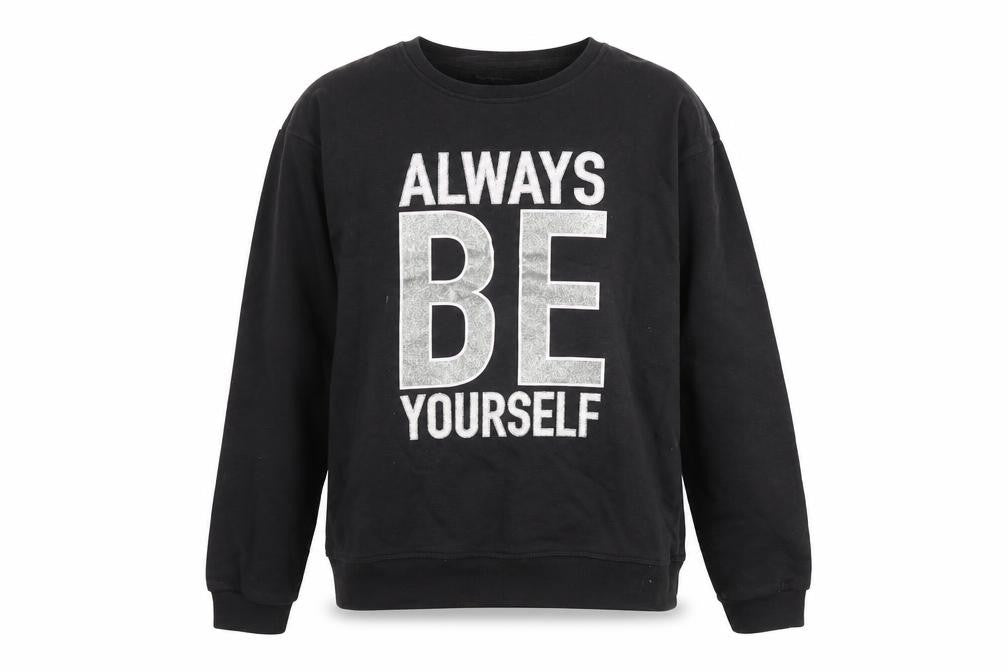 Primark Girls Grey  Cotton Pullover Sweatshirt Size 12-13 Years  Pullover - 'Always be yourself'