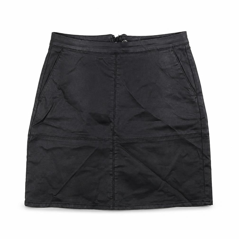 NEXT Womens Black  Cotton A-Line Skirt Size 10   Zip
