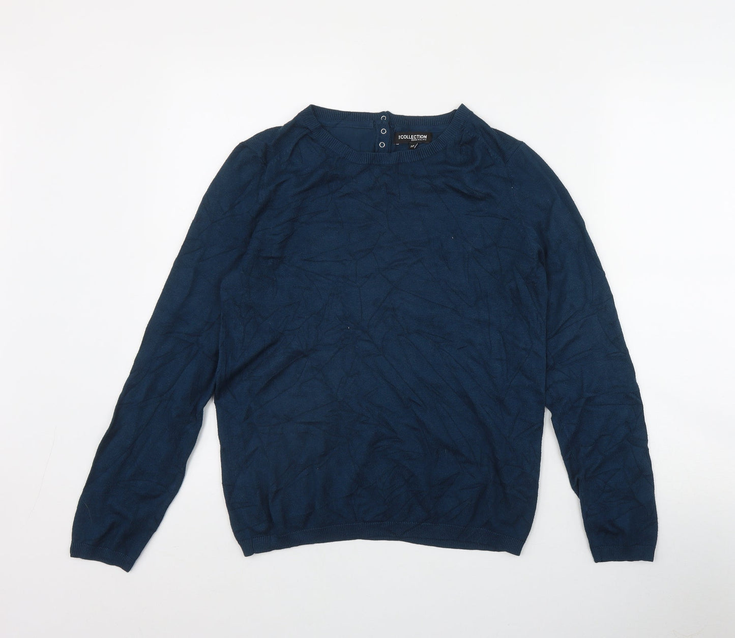 Collection Womens Blue Round Neck  Viscose Pullover Jumper Size 10