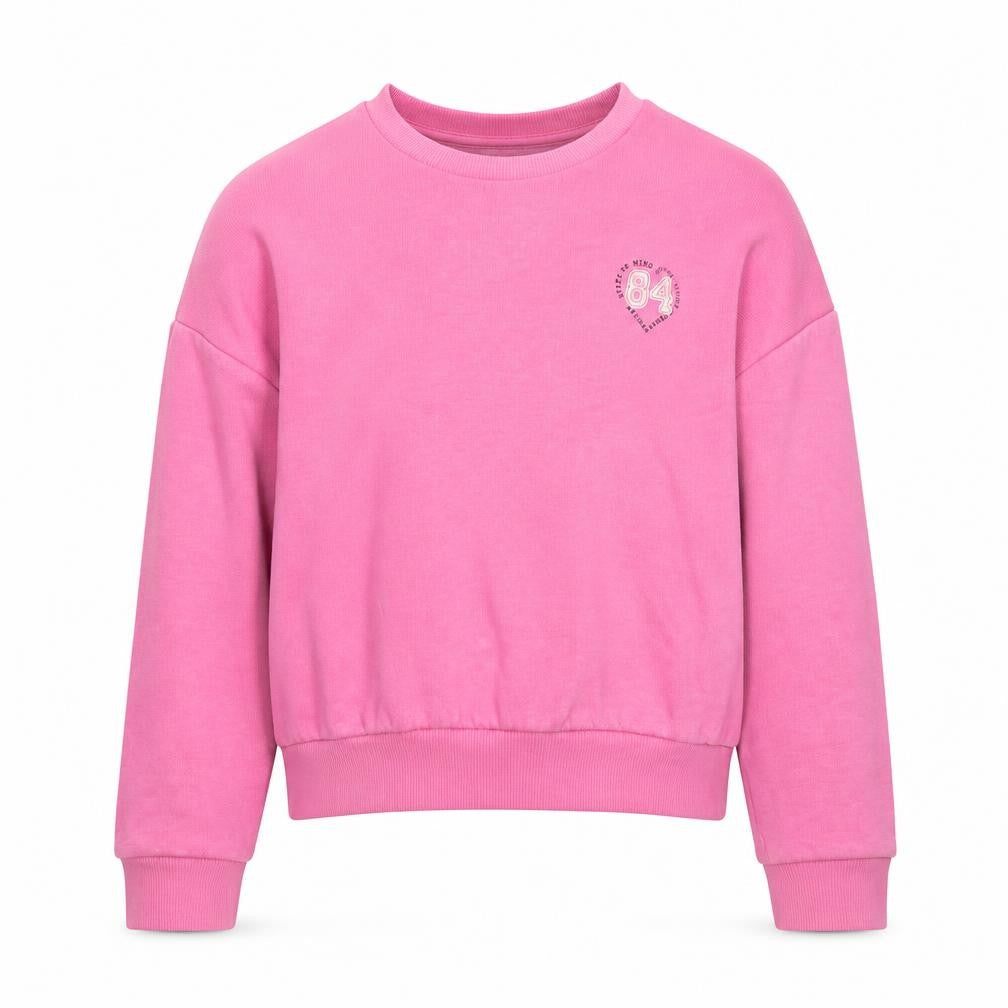 Marks & Spencer Girls Pink  Cotton Pullover Sweatshirt Size 9-10 Years  Pullover - Positive State of Mind