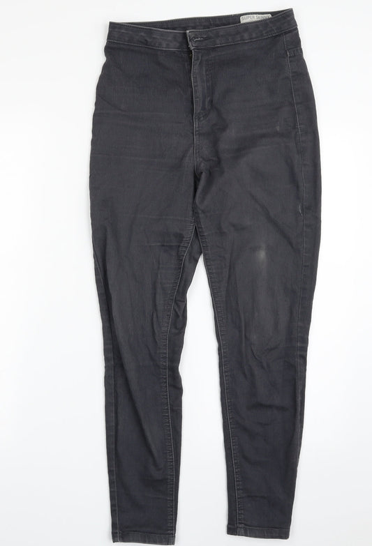Marks and Spencer Womens Grey  Cotton Jegging Jeans Size 10 L27 in Slim Zip