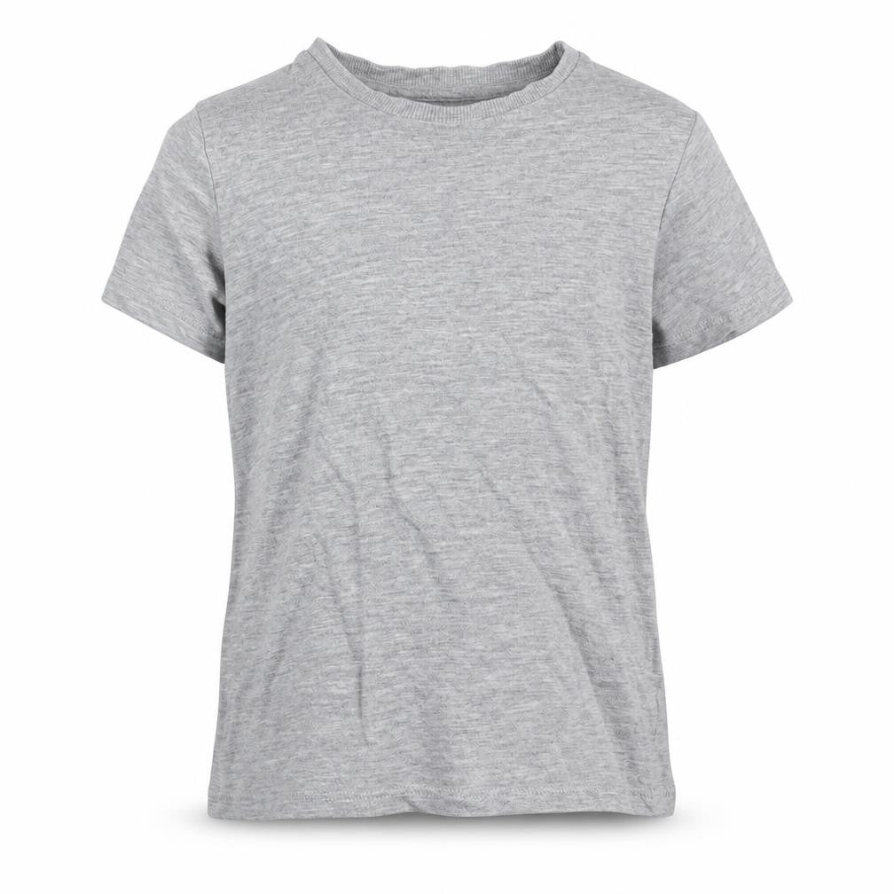 Marks & Spencer Girls Grey  Cotton Pullover T-Shirt Size 6-7 Years Crew Neck Pullover