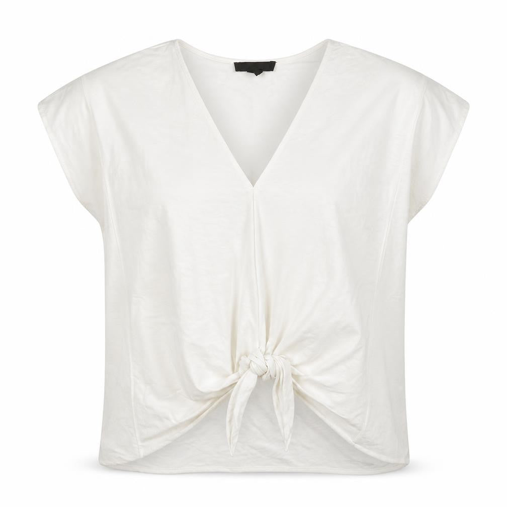 Primark Womens White  Viscose Basic Blouse Size 10 V-Neck - Tie