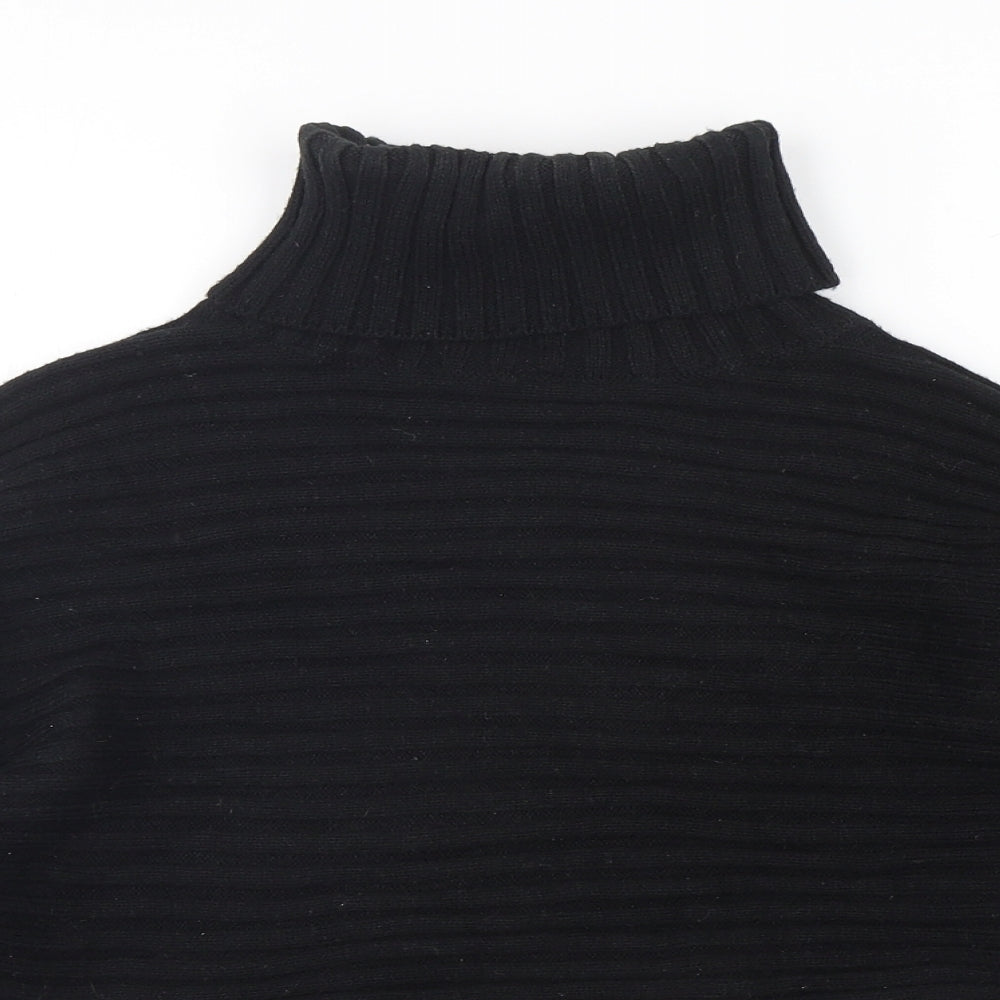 New Look Womens Black Roll Neck  Acrylic Pullover Jumper Size S