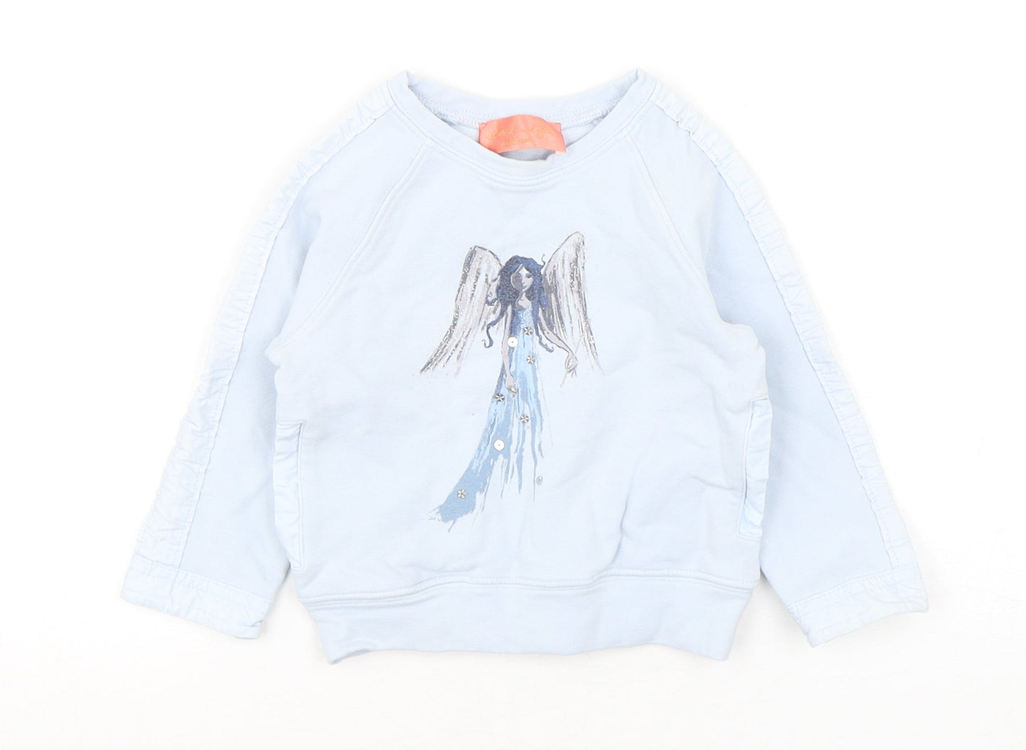 Preworn Girls Blue  Cotton Pullover Sweatshirt Size 2 Years  Pullover