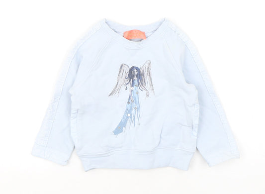 Preworn Girls Blue  Cotton Pullover Sweatshirt Size 2 Years  Pullover