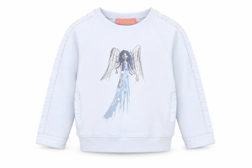 Preworn Girls Blue  Cotton Pullover Sweatshirt Size 2 Years  Pullover