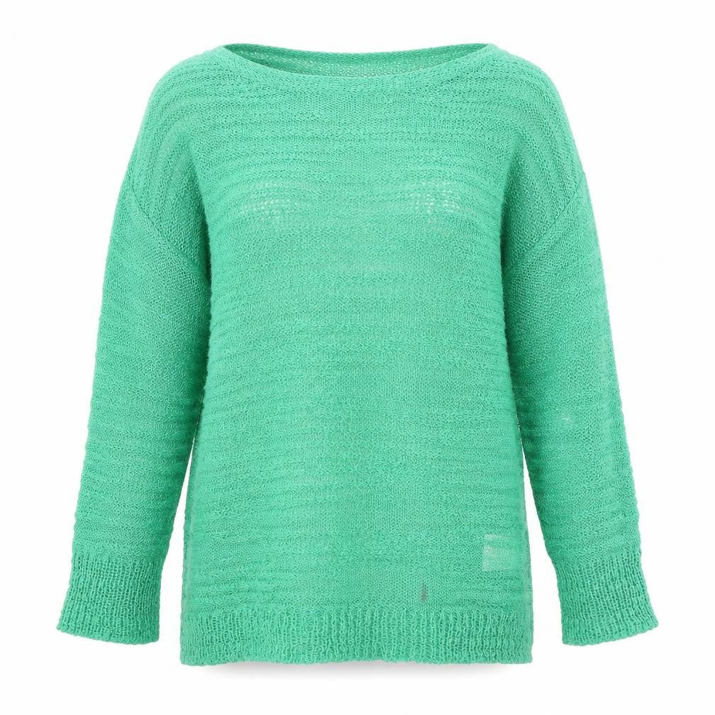 Paramour Womens Green Round Neck  Acrylic Pullover Jumper Size S