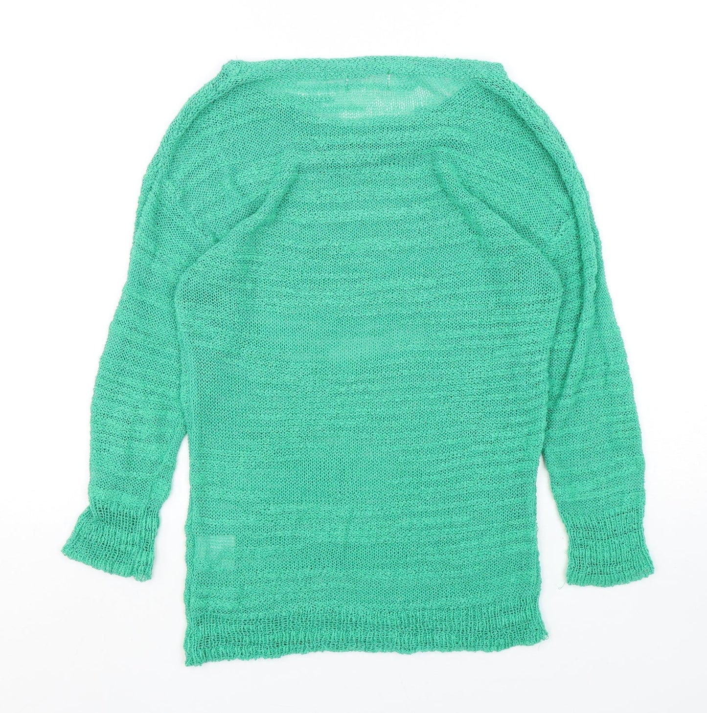 Paramour Womens Green Round Neck  Acrylic Pullover Jumper Size S