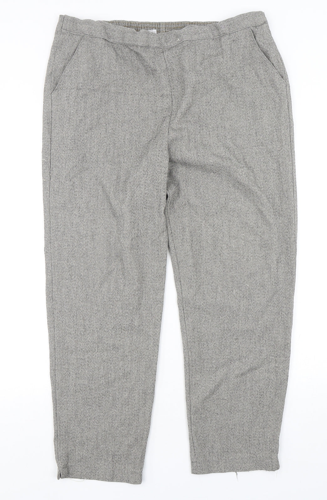 Emma Collction Womens Grey  Polyester Trousers  Size 16 L27 in Regular