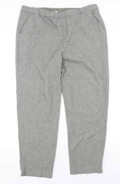 Emma Collction Womens Grey  Polyester Trousers  Size 16 L27 in Regular