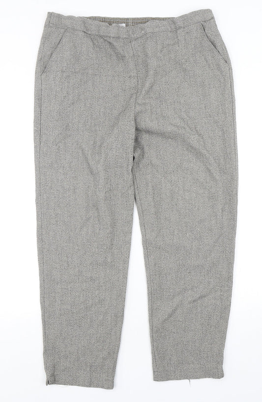 Emma Collction Womens Grey  Polyester Trousers  Size 16 L27 in Regular