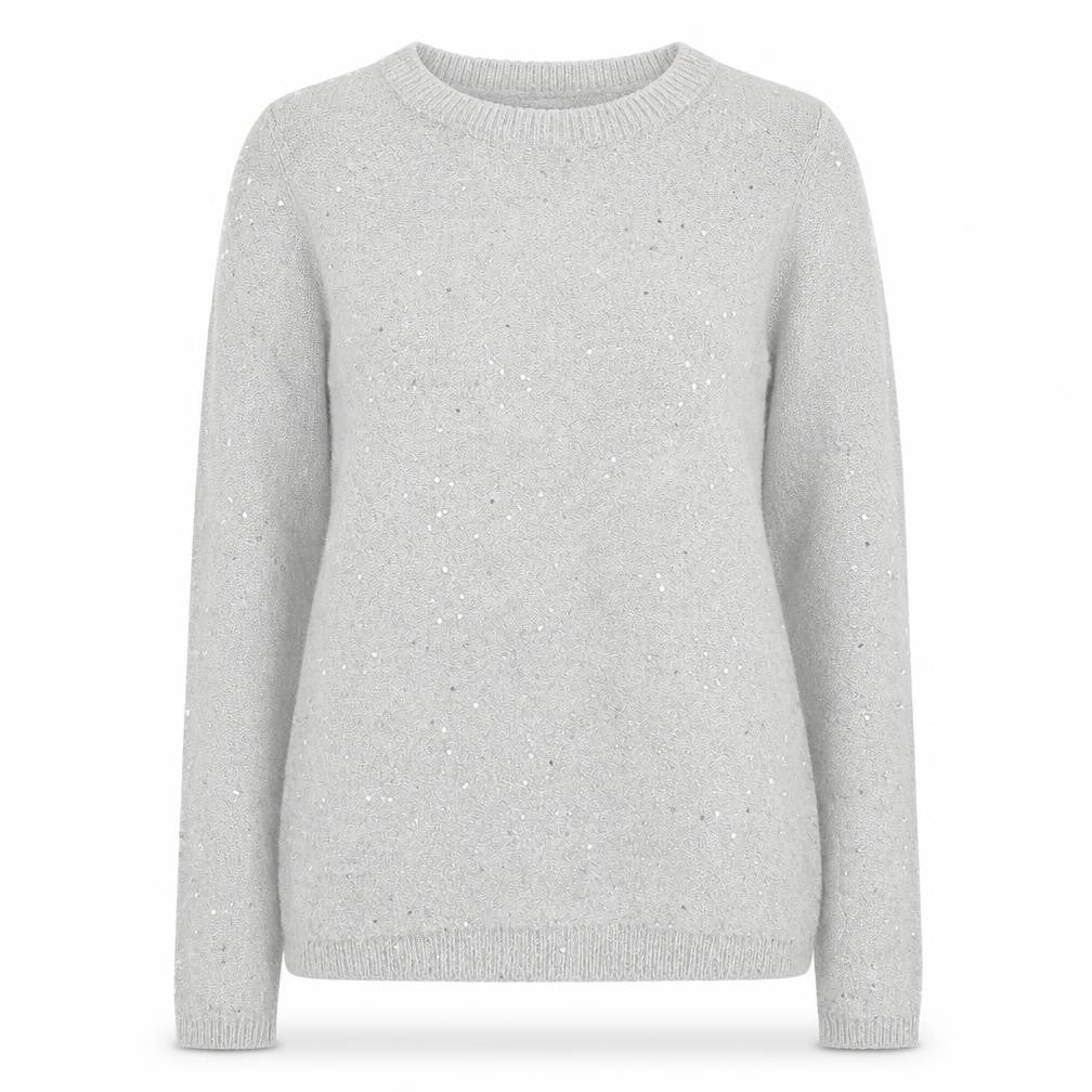 M&Co Womens Grey Round Neck  Nylon Pullover Jumper Size 8