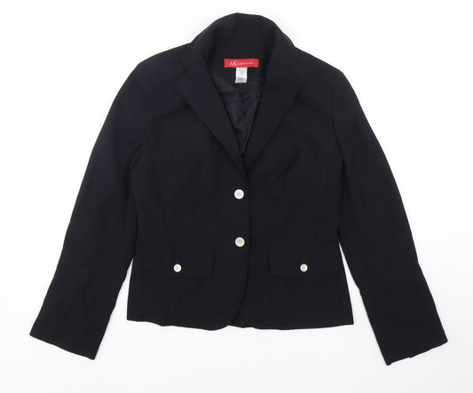 Anne Klein  Womens Black  Polyester Jacket Blazer Size 8