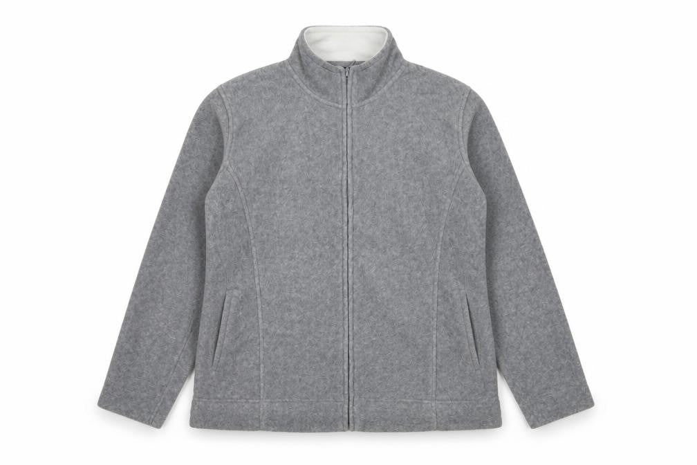 Isle Womens Grey  100% Polyester Full Zip Sweatshirt Size L  Zip