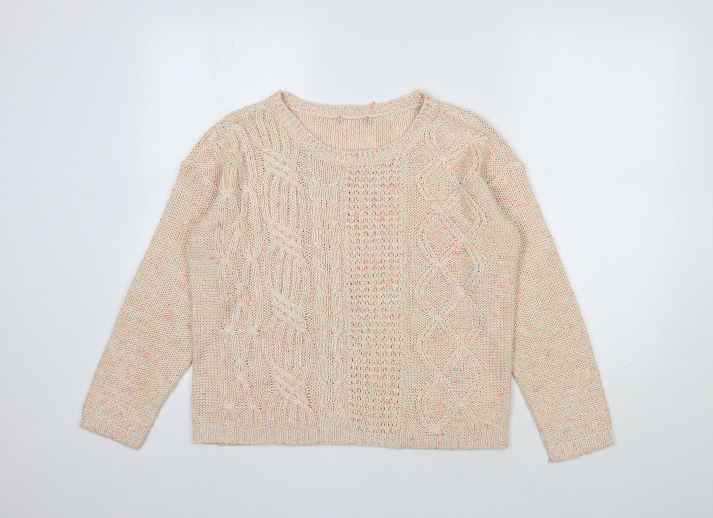 Preworn  Womens Orange  Cotton Pullover Sweatshirt Size M  Pullover - Estimated size