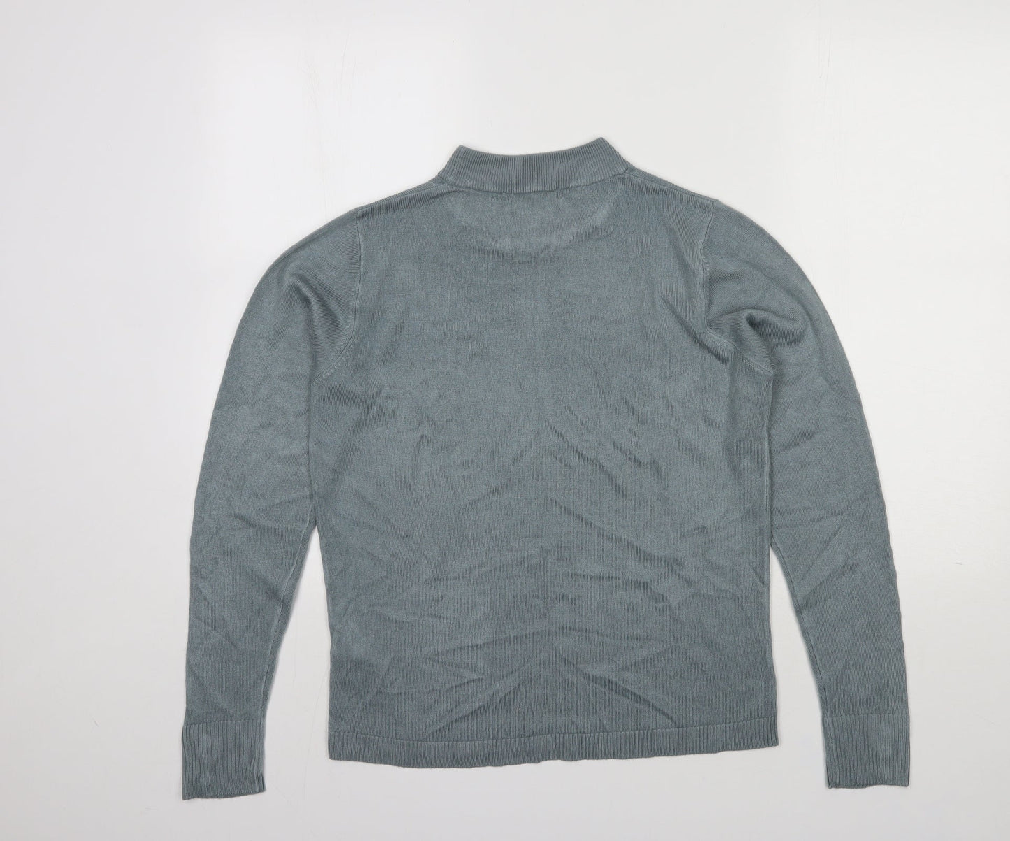 Mia Moda Womens Grey Round Neck  Acrylic Pullover Jumper Size M