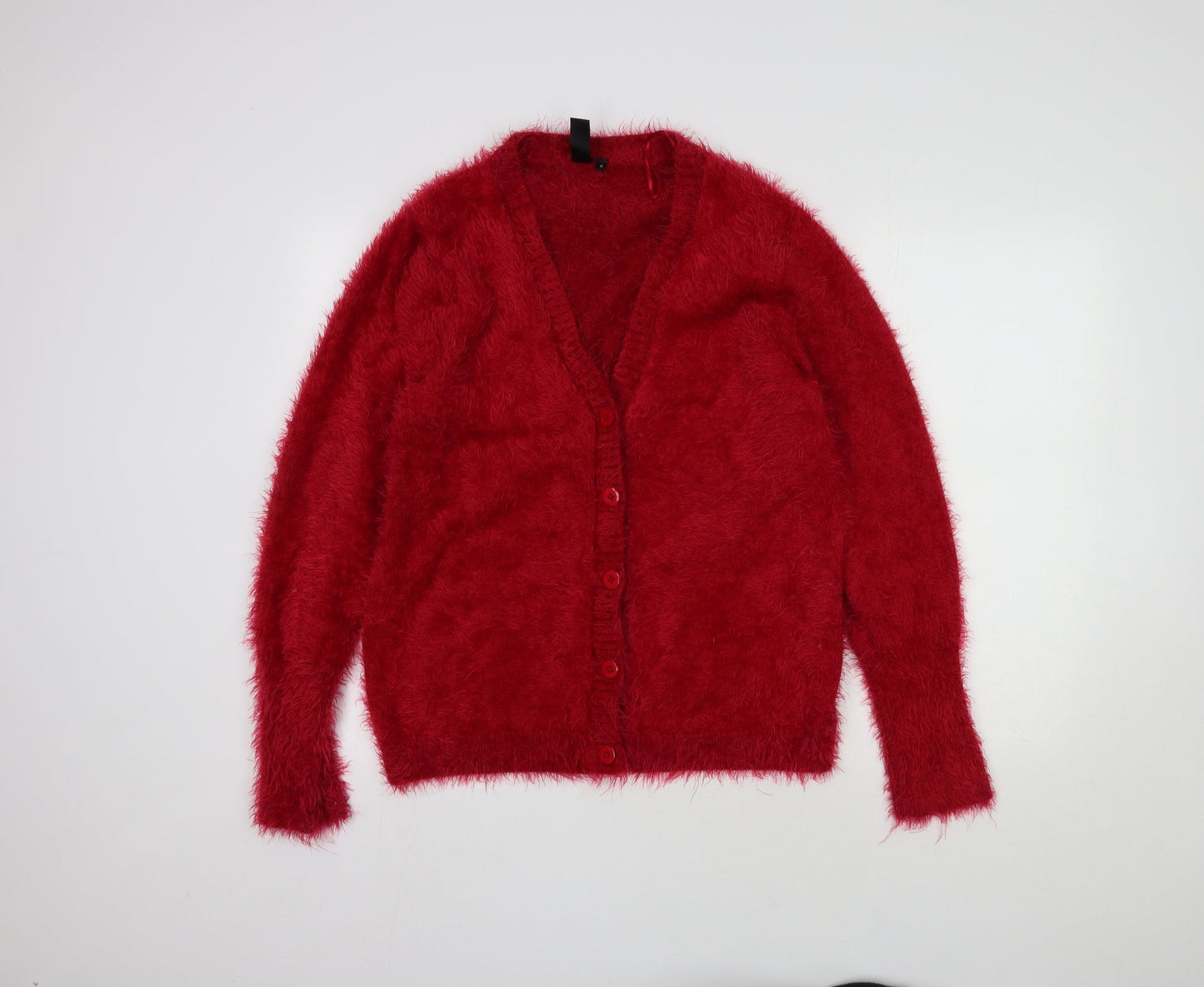 Geena Womens Red Round Neck  Polyimide Pullover Jumper Size S