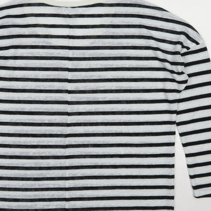 b.young Womens Multicoloured Scoop Neck Striped Polyester Pullover Jumper Size M