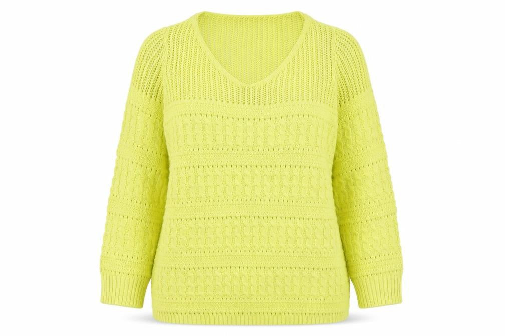George Womens Green V-Neck  Cotton Pullover Jumper Size 14
