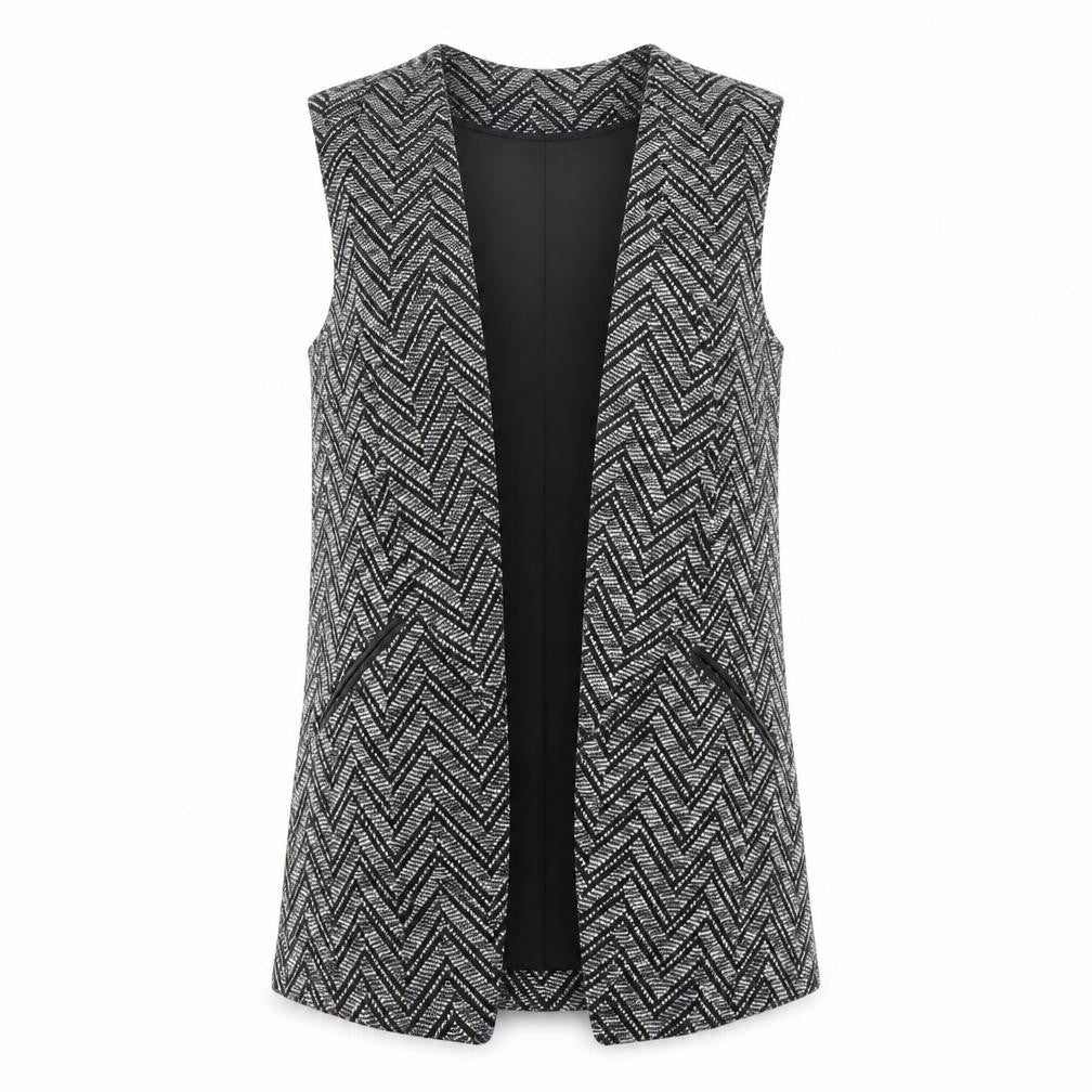 George Womens Black Geometric  Gilet Jacket Size 12