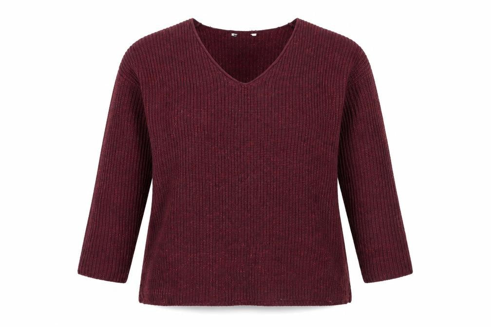 Pep & Co Womens Purple V-Neck  Acrylic Pullover Jumper Size 14