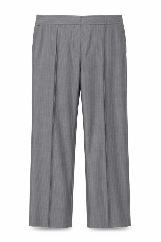 Gerard Darel Womens Grey Striped Polyester Trousers  Size 14 L26 in Regular Zip