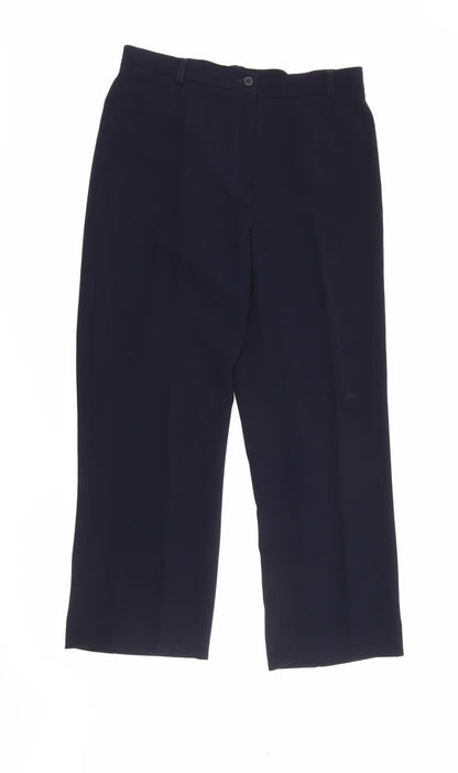 Punt Roma Womens Blue  Polyester Trousers  Size 12 L27 in Regular Button
