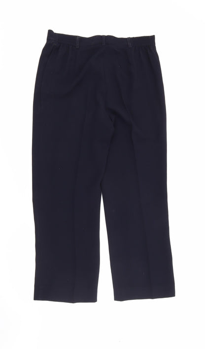 Punt Roma Womens Blue  Polyester Trousers  Size 12 L27 in Regular Button