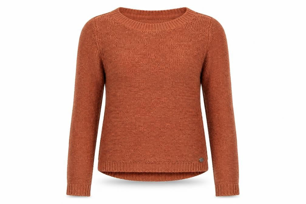 Only Womens Brown Boat Neck  Acrylic Pullover Jumper Size S