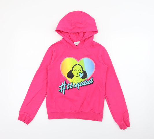 Pop Gear Girls Pink  Cotton Pullover Hoodie Size 9-10 Years