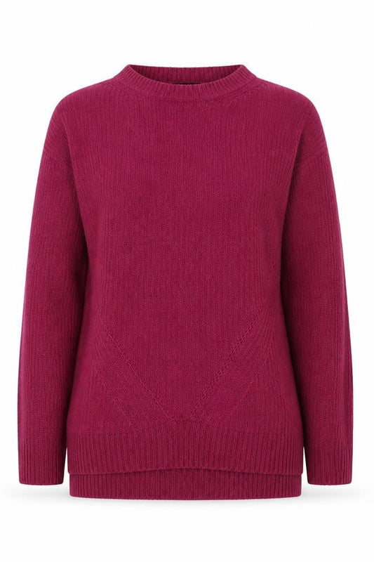 Peacocks Womens Purple Crew Neck  Acrylic Pullover Jumper Size S