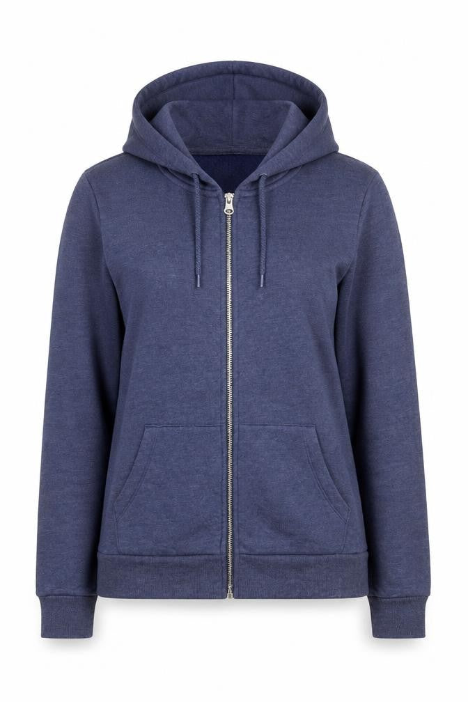 Matalan Womens Blue  Polyester Full Zip Hoodie Size S  Zip