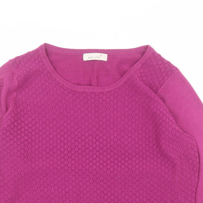 Preloved Marks and Spencer Womens Purple Round Neck  Acrylic Pullover Jumper Size 12 - Detail