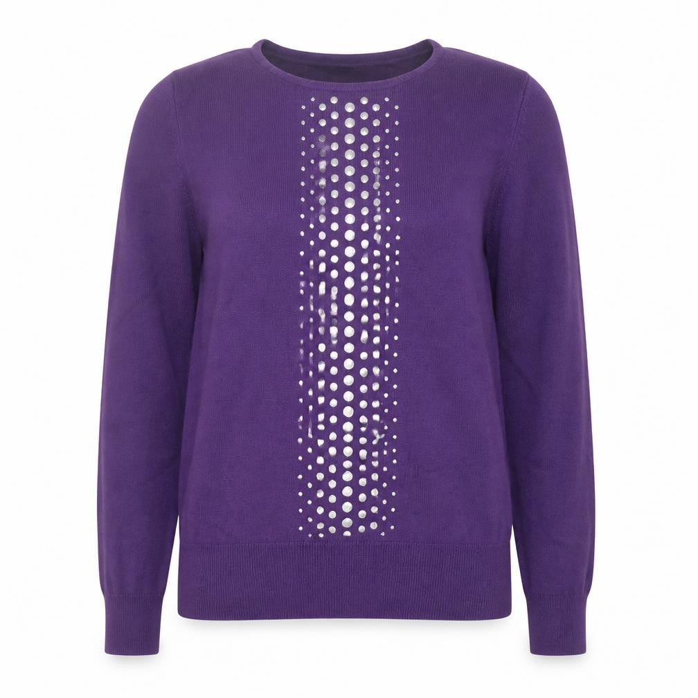 Wallis Womens Purple Round Neck  Viscose Pullover Jumper Size 12